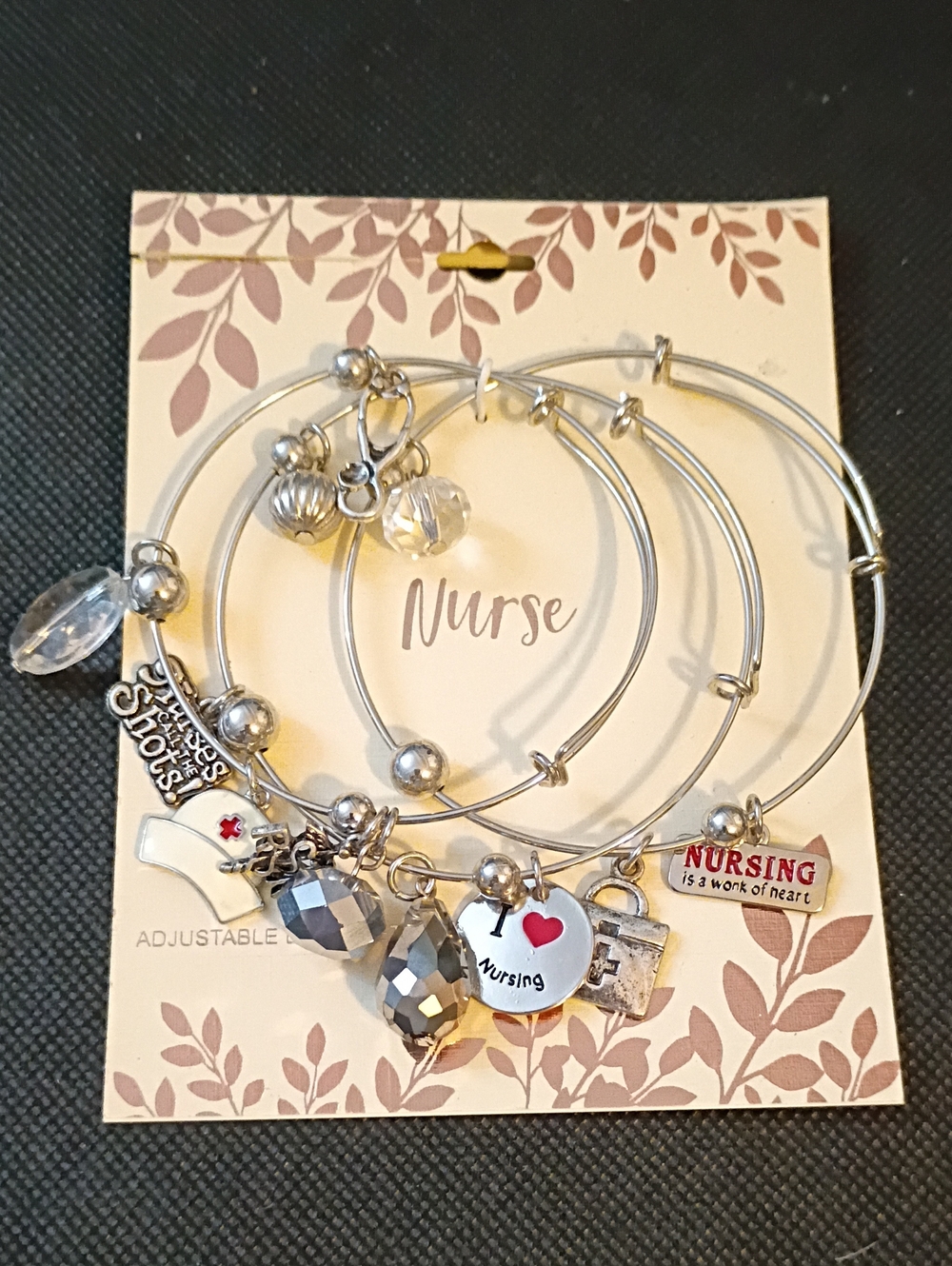 Kohl's Silver Nurse Charm Bangle Bracelet Set